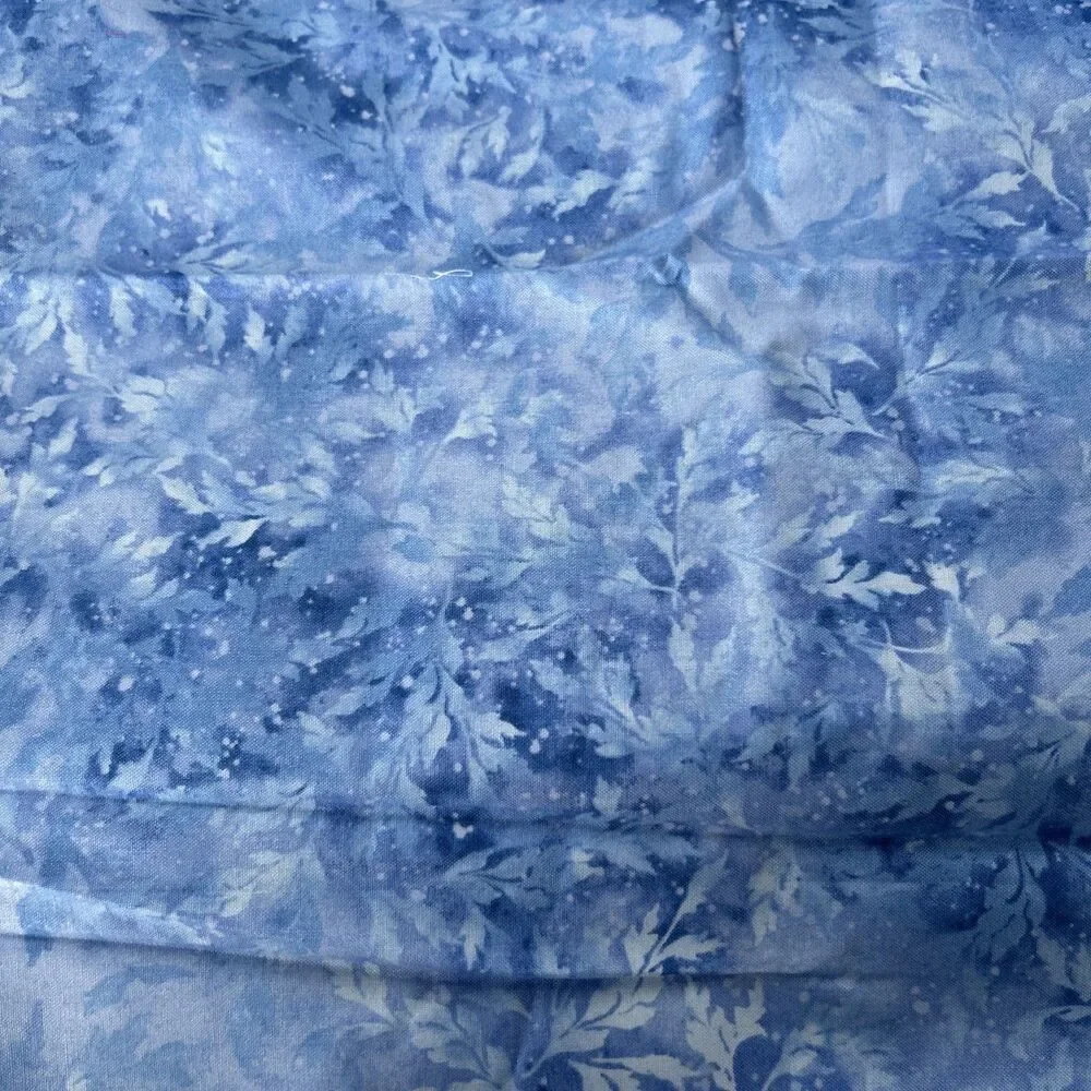 Shades Of Blue & Green Quilting Cotton Fabric Textile Art Lot 15 Pc